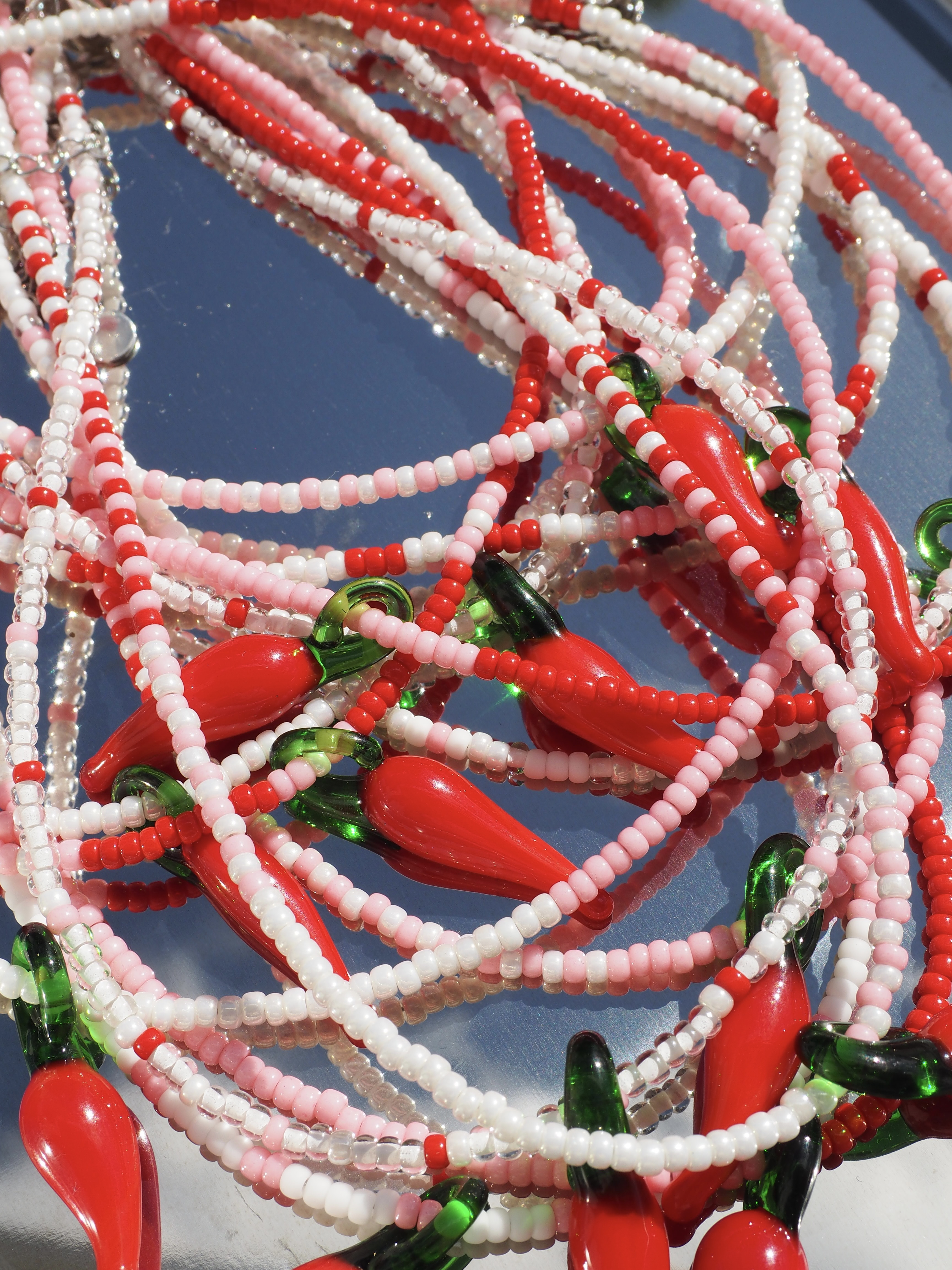 beaded jewellery making, chilli bead necklace, make your own jewellery